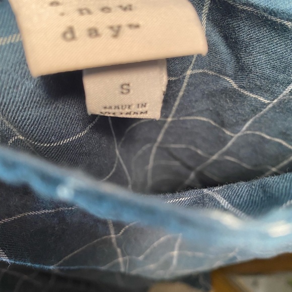 Women's Plaid Sleeveless Ruffle Hem Dress - A New Day Blue S - Picture 4 of 5